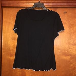 Black Ribbed Basic Tee